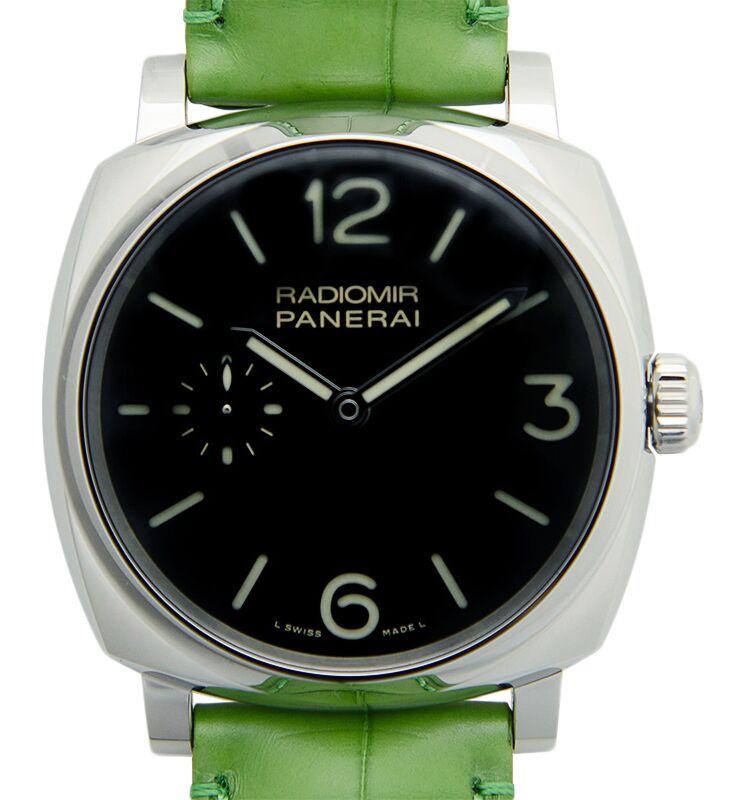 Panerai Radiomir Steel 42mm Black Dial Leather Strap PAM00574