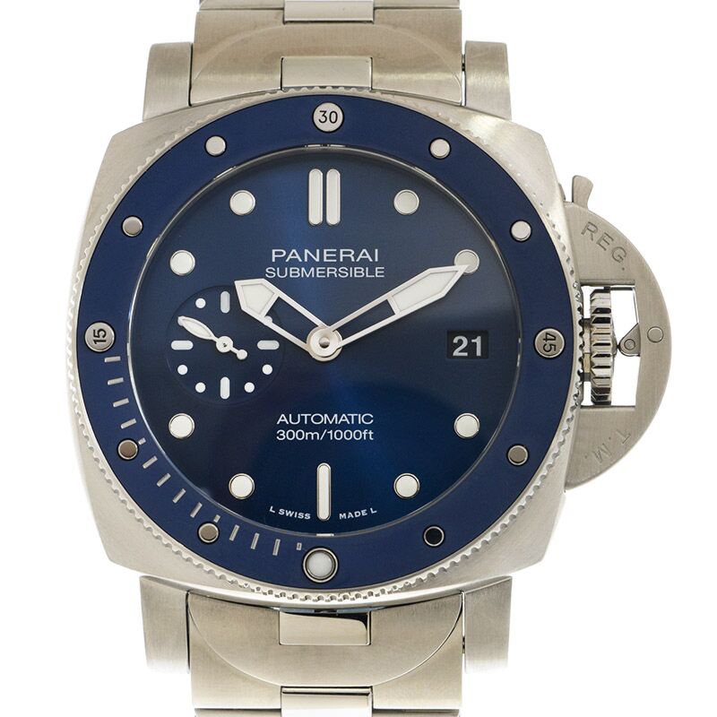 Panerai Submersible Blu Notte Stainless Steel 42mm Blue Dial Steel Bracelet PAM01068 - BRAND NEW