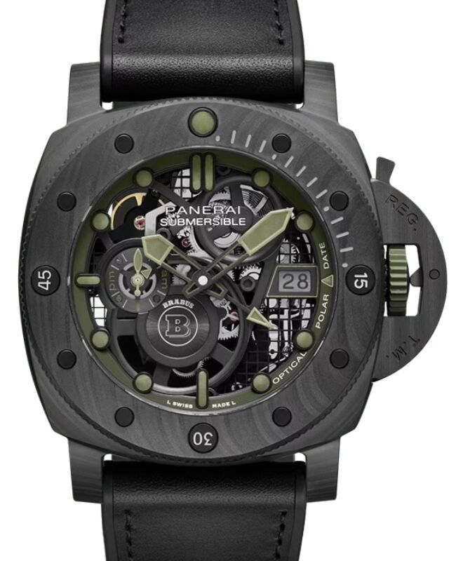 Panerai Submersible S Brabus Verde Militare Carbotech 47mm Skeleton Dial PAM01283 BRAND NEW