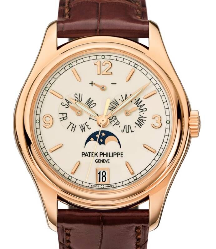 Patek Philippe Complications Annual Calendar Moon Phases Date Rose Gold Cream Dial 5146R-001 