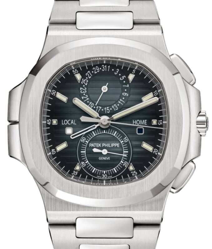 Patek Philippe Nautilus Flyback Chronograph Travel Time Stainless Steel Blue Black Dial 5990/1A-011 - BRAND NEW