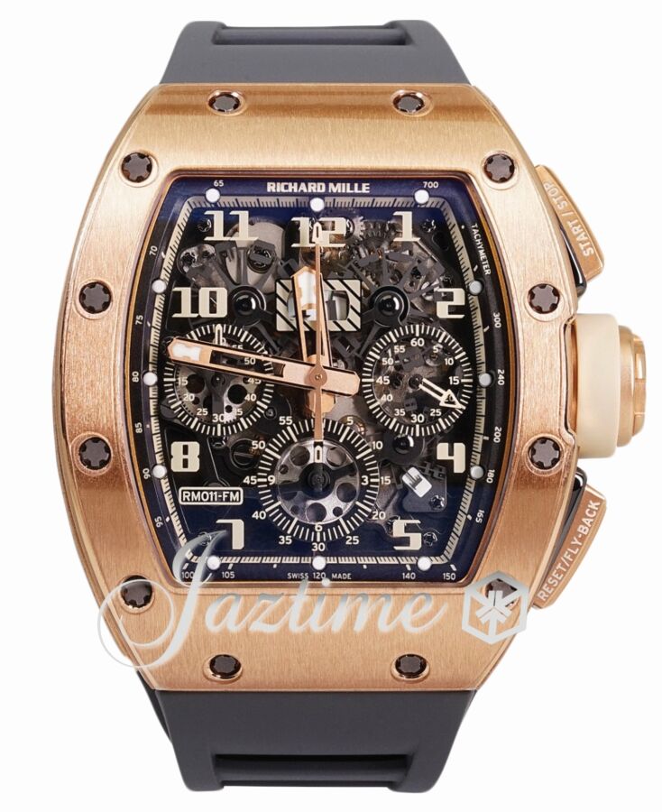Richard Mille Automatic Flyback Chronograph Felipe Massa Rose Gold Ivory RM 011