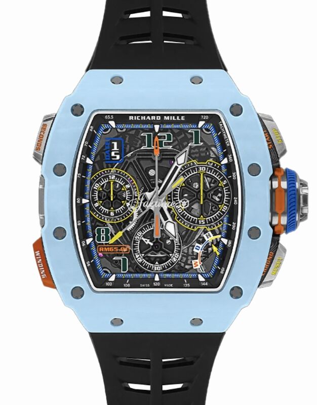 Richard Mille Automatic Winding Split-Seconds Chronograph Pastel Blue Quartz TPT RM 65-01