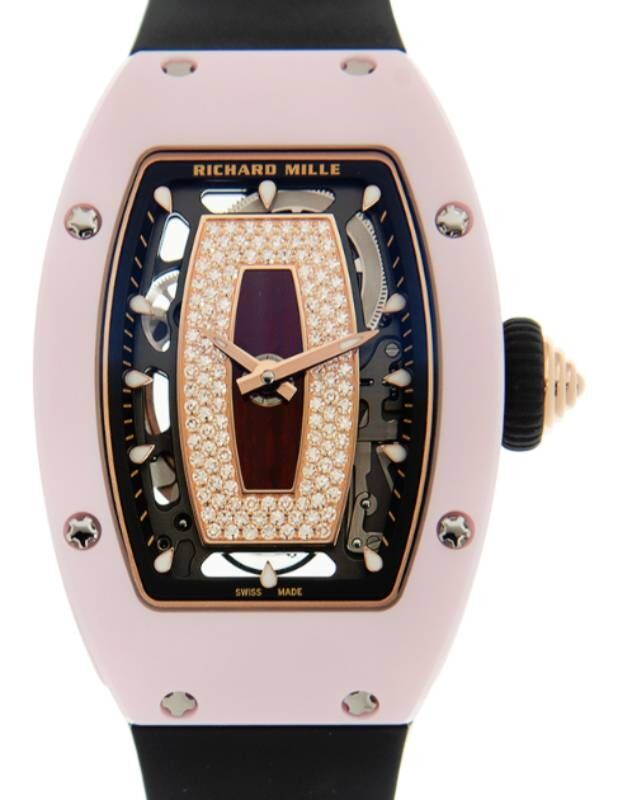 Richard Mille Pink Ceramic Diamond Jasper Dial White RM 07 01