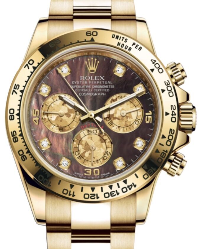 【送料関税無料】 Rolex Dial Diamond Pearl of Mother Dark Gold Yellow Daytona パンツ