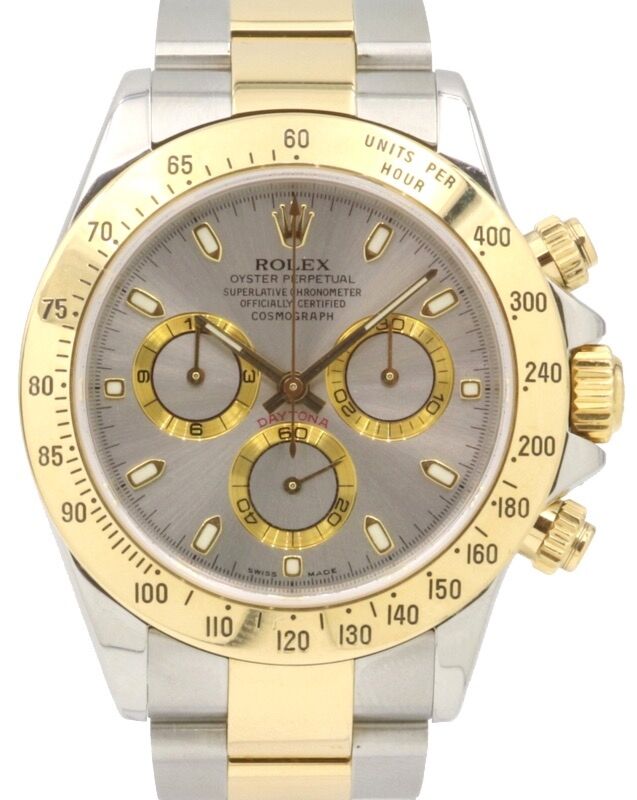 Rolex Daytona 116523 Silver Index 18k Yellow Gold Stainless Steel 40mm 