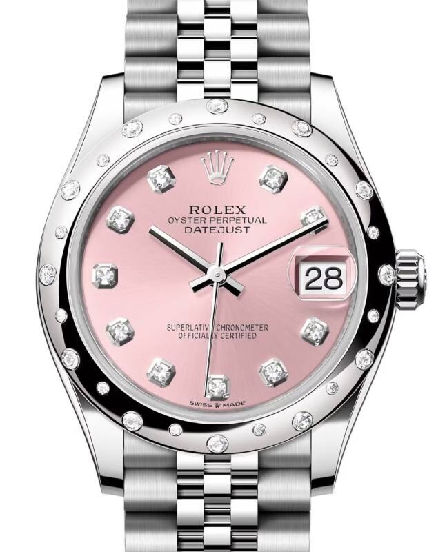 Rolex Datejust 31 White Gold/Steel Pink Diamond Dial & Bezel Jubilee Bracelet 278344RBR - BRAND NEW