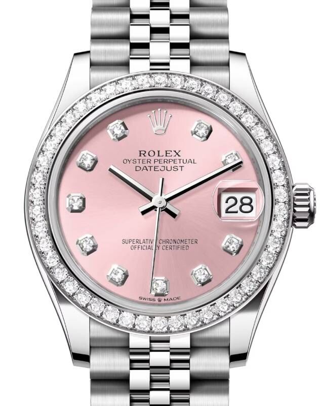 Rolex Datejust 31 White Gold/Steel Pink Diamond Dial & Bezel Jubilee Bracelet 278384RBR - BRAND NEW