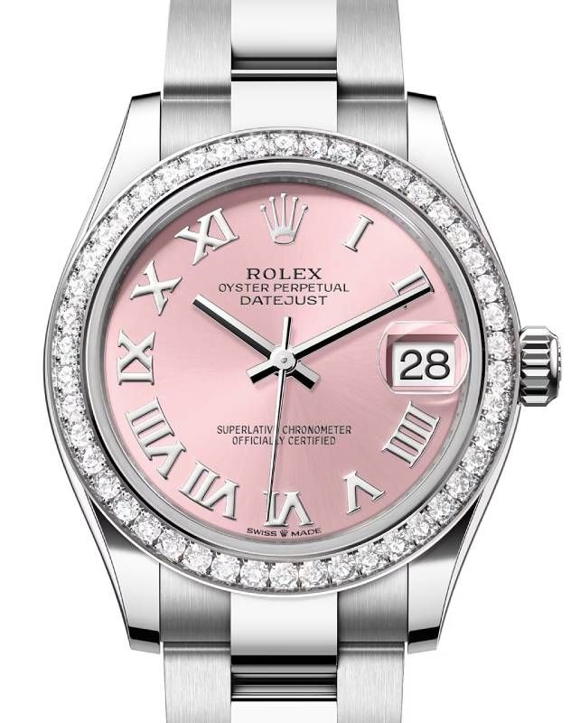 Rolex Datejust 31 White Gold/Steel Pink Roman Dial & Diamond Bezel Oyster Bracelet 278384RBR - BRAND NEW