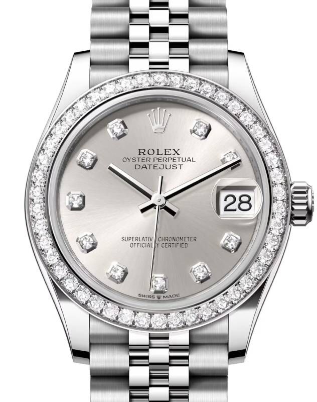 Rolex Datejust 31 White Gold/Steel Silver Diamond Dial & Bezel Jubilee Bracelet 278384RBR - BRAND NEW