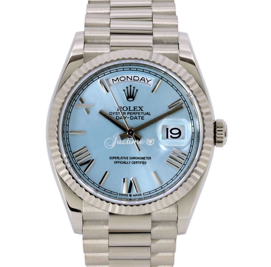 Rolex Day-Date 36 President White Gold Ice Blue Roman Dial CUSTOM ( 128236 ) 128239 - BRAND NEW