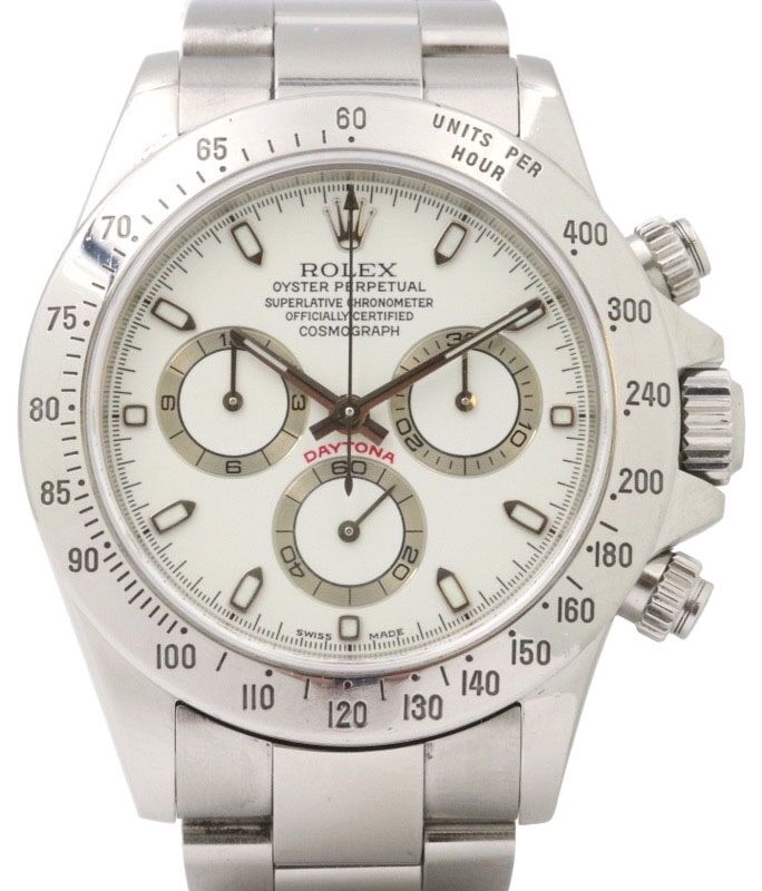 Rolex Daytona Stainless Steel White Dial & Tachymetre Bezel Chronograph 116520 - PRE-OWNED