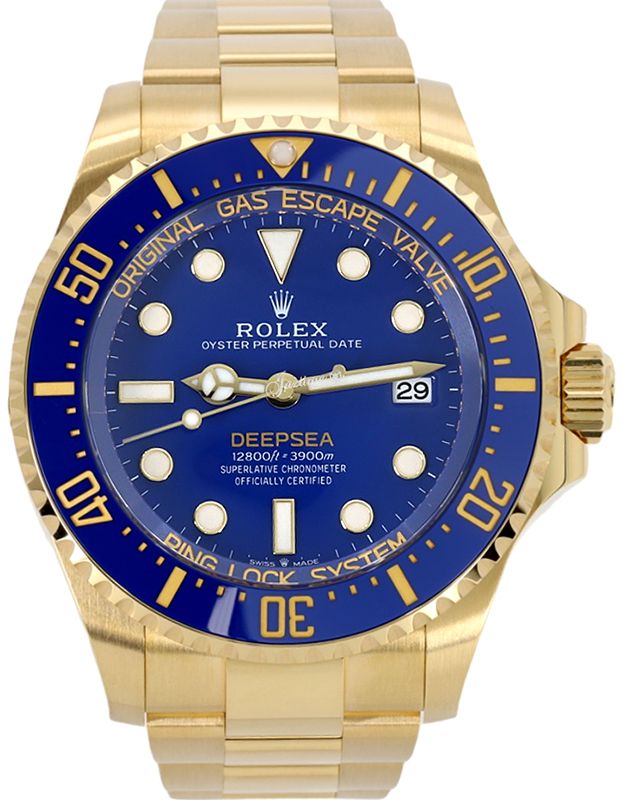Rolex Deepsea Yellow Gold 44mm Blue Dial Oyster Bracelet 136668LB