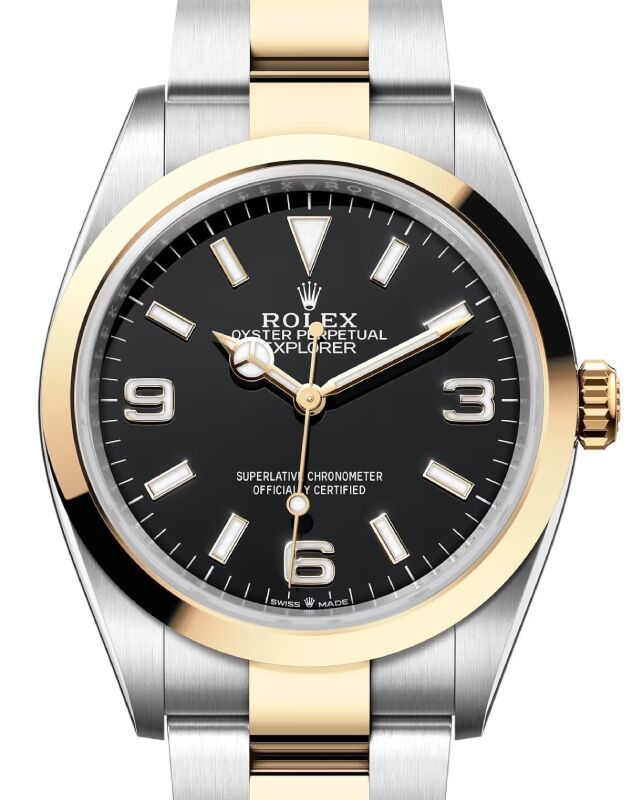 Rolex Explorer I Steel/Yellow Gold Black 36mm Dial 124273 - PRE-OWNED