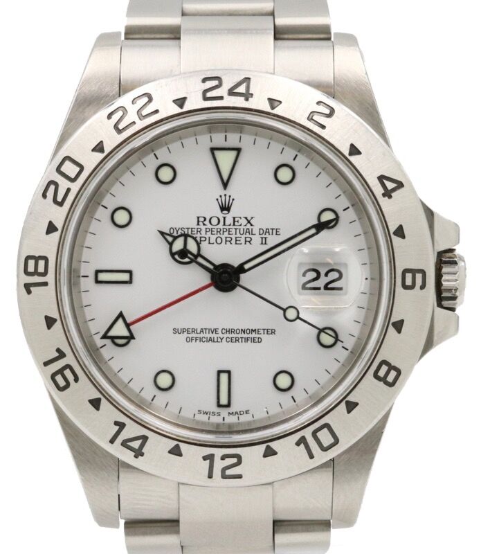 Rolex Explorer II 16570 Stainless Steel White Luminous Dial & GMT Bezel - PRE-OWNED
