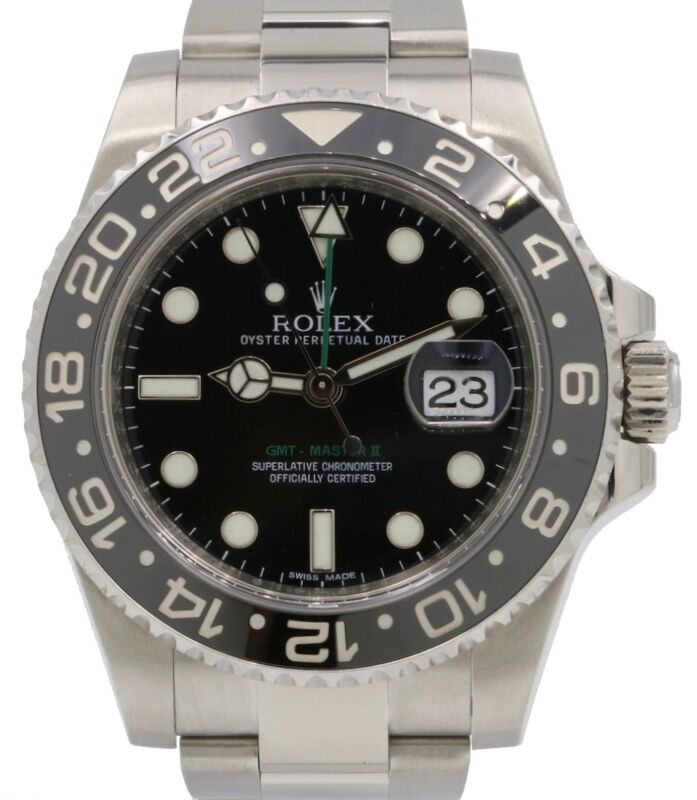 Rolex GMT-Master II Stainless Steel Black Dial Oyster Bracelet 116710LN - PRE-OWNED