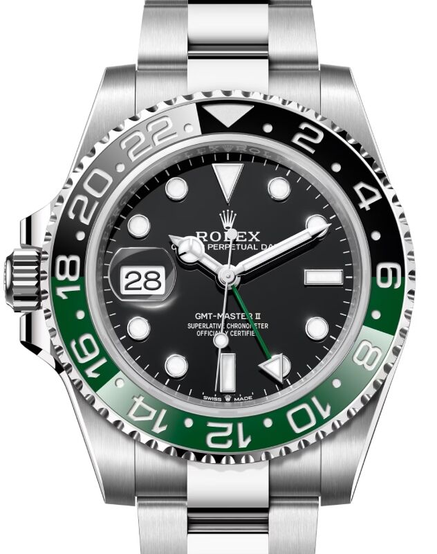 Rolex GMT-Master II "Sprite" Stainless Steel Black Dial Oyster Bracelet 126720VTNR