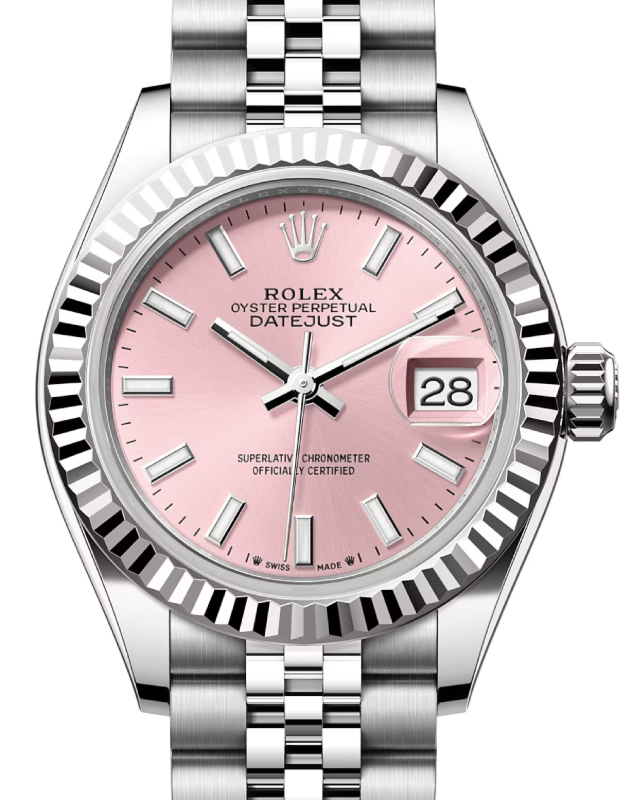 Rolex Oyster Perpetual ブレスレットリンク Rolex Lady-Datejust 28 279174 Pink Index Fluted White Gold
