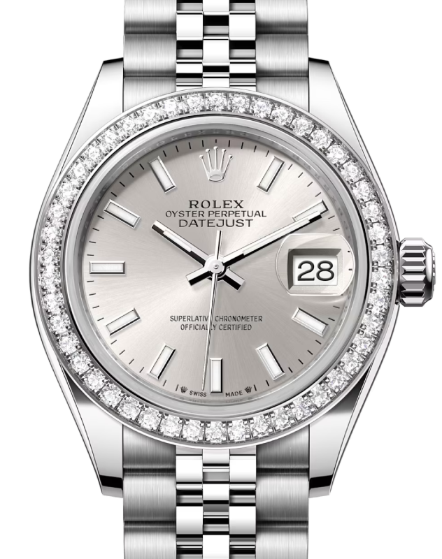 Rolex Lady Datejust 28 Rose Gold Rose Index Dial & Diamond