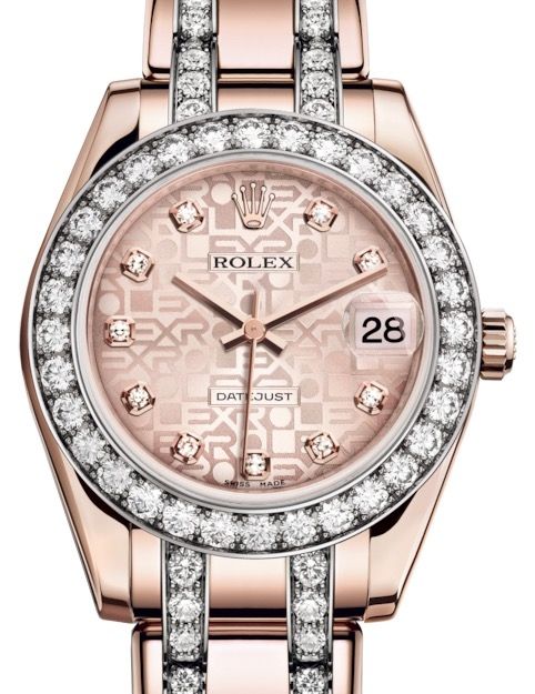 Rolex Pearlmaster 34 Rose Gold Pink Jubilee Diamond Dial & Diamond Bezel Diamond Set Pearlmaster Bracelet 81285 - BRAND NEW