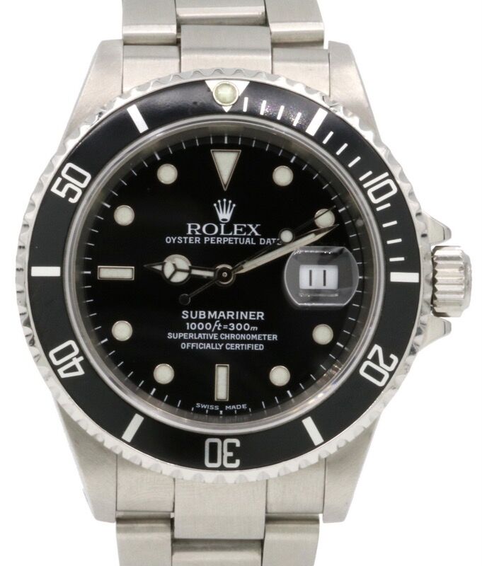 Rolex Submariner Stainless Steel Black 40mm Dial Alumunium Bezel SEL Oyster Bracelet Holes Case 16610 - PRE-OWNED 2000-04