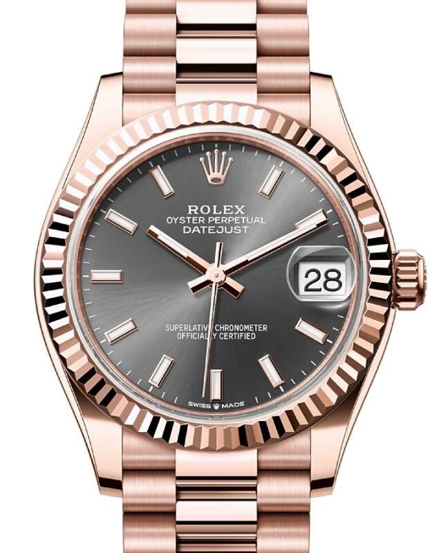Rolex Lady-Datejust 31 Yellow Gold/Steel Olive Green Roman Diamond VI Dial  & Fluted Bezel Jubilee Bracelet 278273 - BRAND NEW