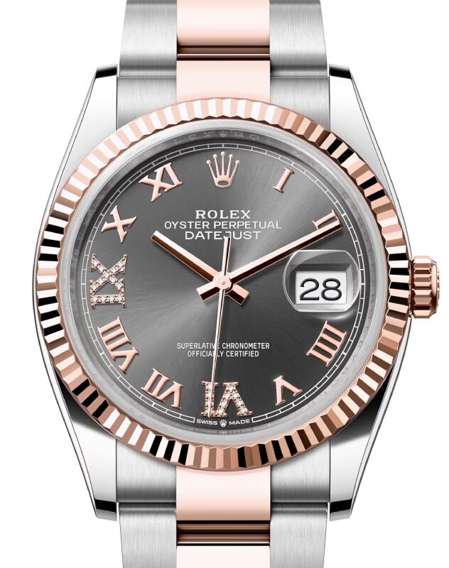 Dark Rhodium Diamond set Dial Rolex Datejust 36 Watches ON SALE