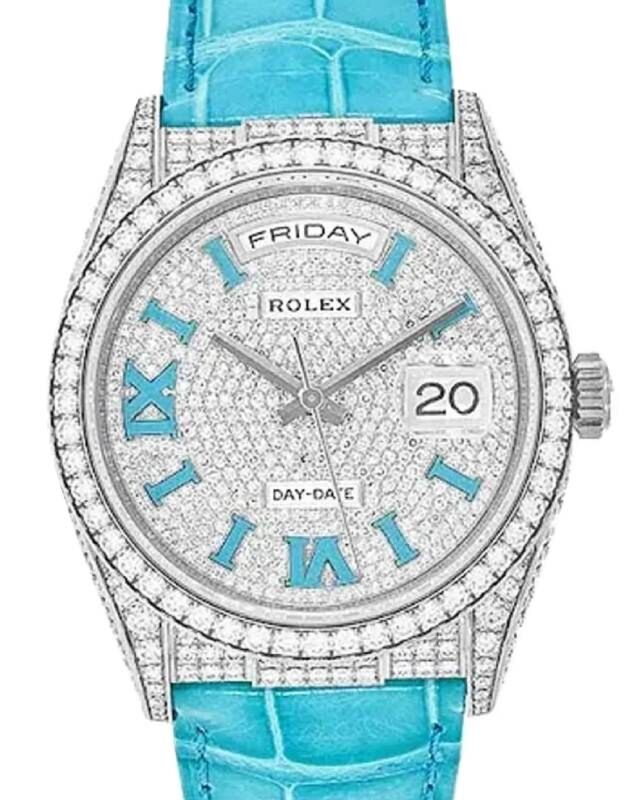 Rolex Day-Date 36 White Gold Diamond Paved Dial & Bezel