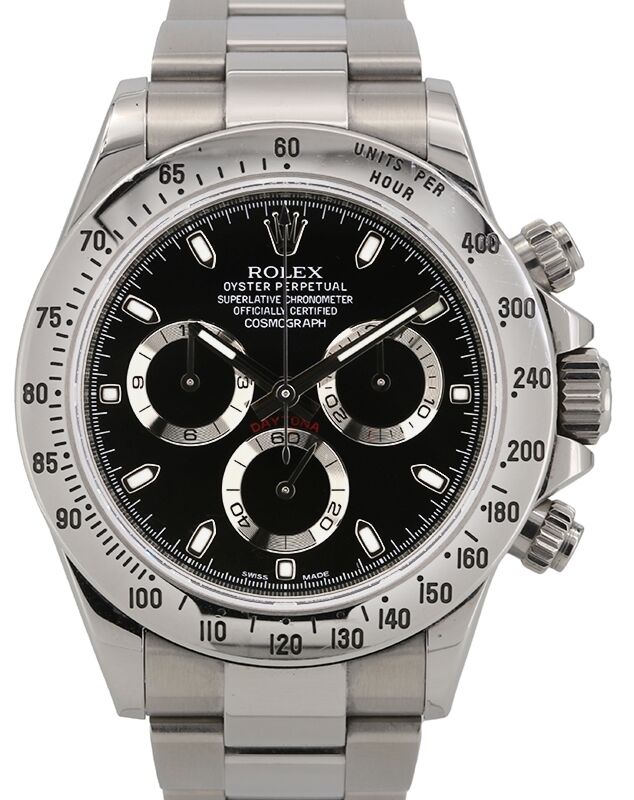 Rolex Cosmograph Daytona Stainless Steel 40mm Black Dial 116520 