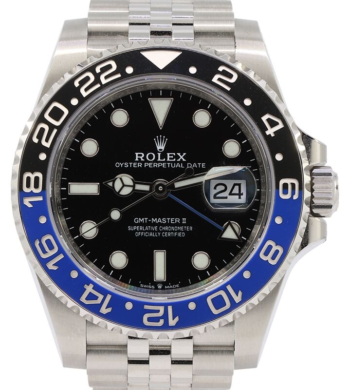 Rolex GMT-Master II "Batgirl" Stainless Steel Black Dial Jubilee Bracelet 126710BLNR - PRE-OWNED 