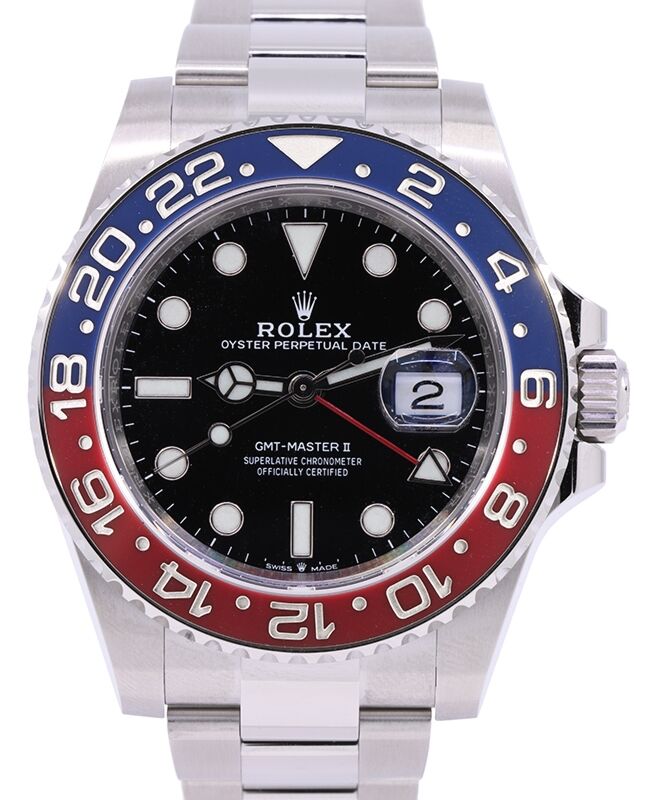 Rolex GMT-Master II "Pepsi" Steel Black Dial Oyster Bracelet 126710BLRO - PRE-OWNED
