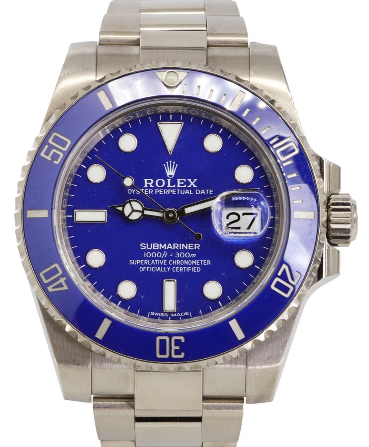 Rolex Submariner White Gold Blue Dial & Ceramic Bezel Oyster Bracelet 116619LB - PRE-OWNED 