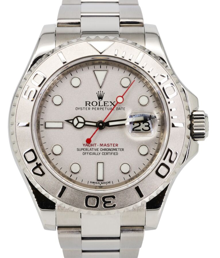 Rolex Yacht-Master 40 Stainless Steel Silver Platinum Dial & Bezel Oyster Bracelet 116622 - PRE-OWNED 