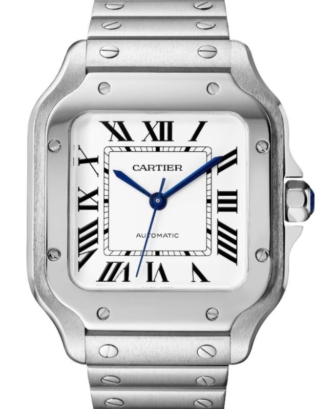 Santos de Cartier Medium Steel Silver Dial WSSA0029