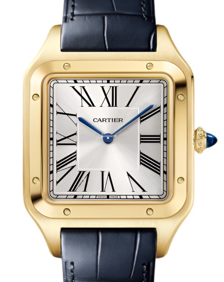 Santos-Dumont Extra-Large Yellow Gold Silver Dial WGSA0108