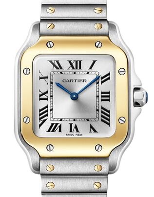 Santos De Cartier Small Quartz Steel/Yellow Gold Silver W2SA0033
