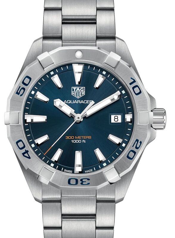 【期間限定送料無料】 Steel Stainless Aquaracer Heuer Tag Blue Dial Index ブレスレット/バングル