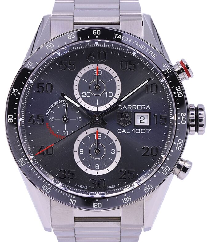 Tag Heuer Carrera Chronograph Stainless Steel Grey Arabic Dial Stainless Steel Bracelet CAR2A11.BA0799 PRE