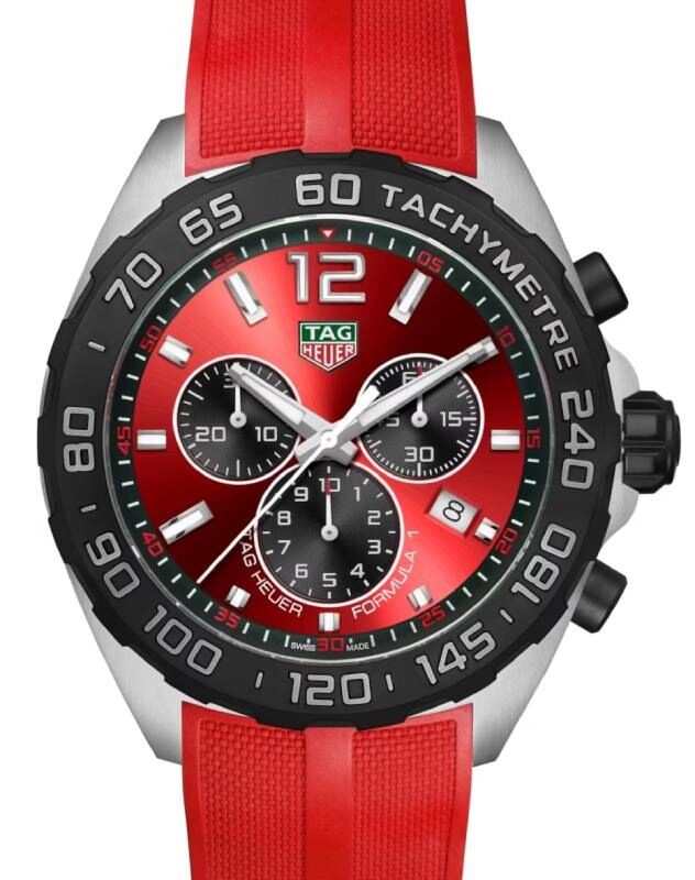 Tag Heuer Formula 1 Chronograph 43mm Red Dial Men's Watc
