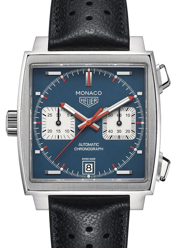 Tag Heuer Monaco Chonograph Stainless Steel Blue Dial Leather Strap CAW211P.FC6356 - BRAND NEW