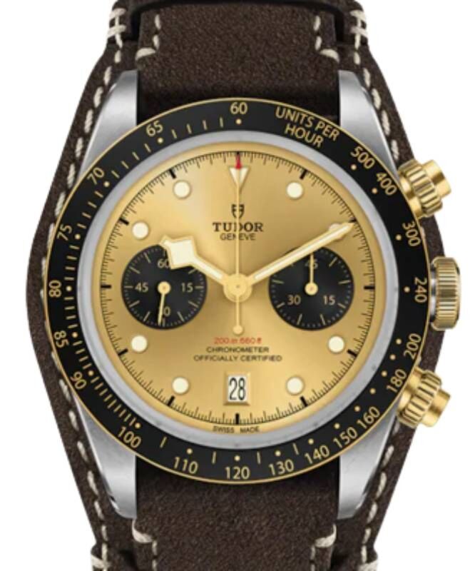 Tudor Black Bay Chrono S&G Steel Champagne Dial 41mm Leather Strap M79363N-0008