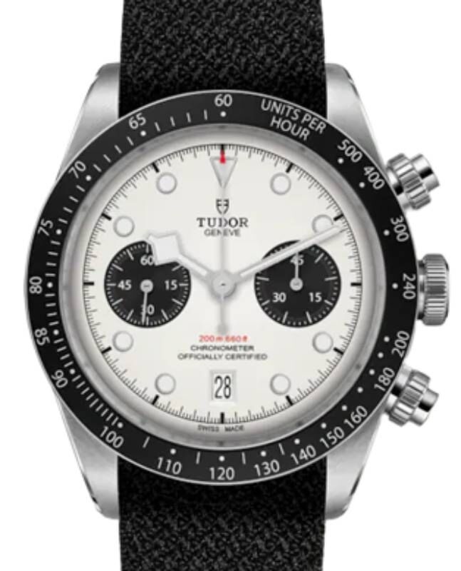 Tudor Black Bay Chrono Steel Silver Dial 41mm Fabric Strap  M79360N-0008