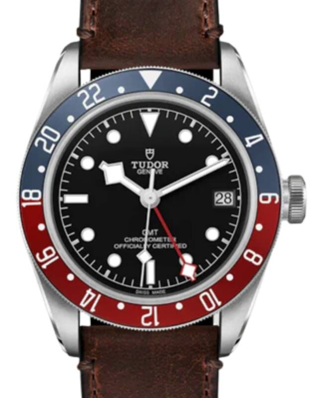Tudor Black Bay GMT Stainless Steel Black Dial Leather Strap 41mm M79830RB-0002 - BRAND NEW