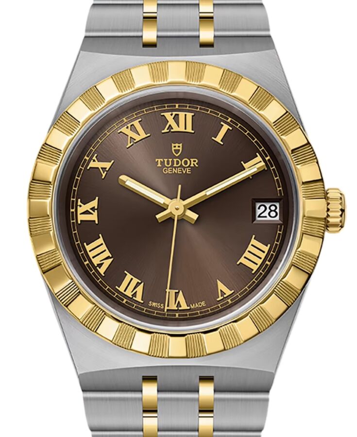 Tudor Royal Steel Yellow Gold 34mm Chocolate Brown Dial M28403-0008 - BRAND NEW