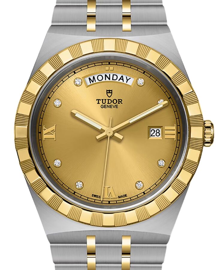 Tudor Royal Steel Yellow Gold 41mm Champagne Diamond Dial M28603-0006 - BRAND NEW