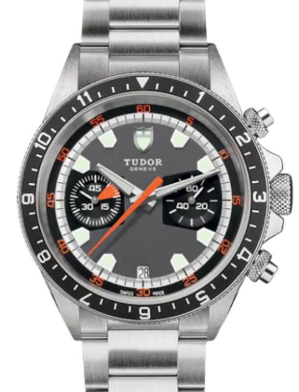 Tudor Sport Watches Heritage Chrono Stainless Steel 42mm Grey/Black Dial Bracelet M70330N-0006 - BRAND NEW