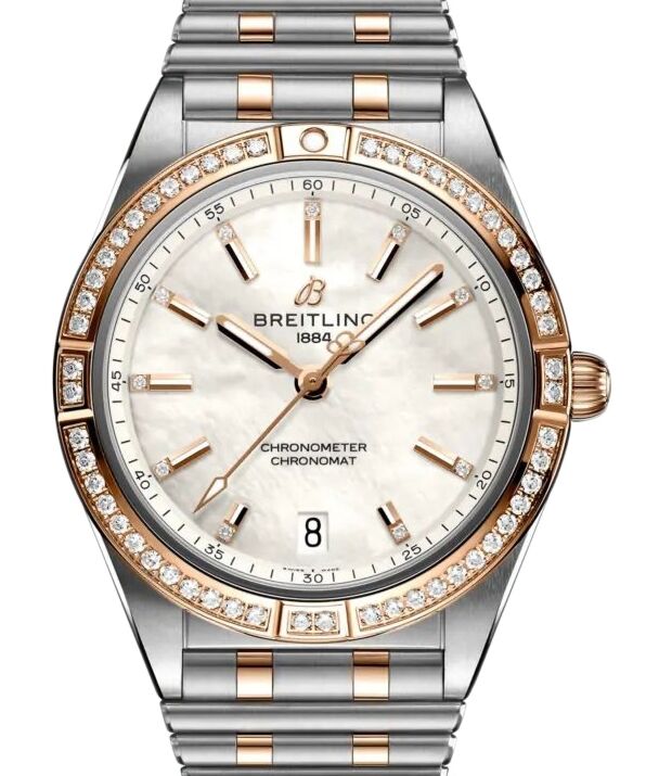 Breitling Chronomat Automatic 36 Stainless Steel/Red Gold Diamond Bezel Mother of Pearl Dial U10380591A2U1