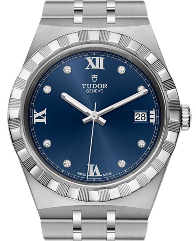 Tudor Royal Steel Blue Diamond-Set Dial 34mm Notched Bezel M28400-0007 - BRAND NEW