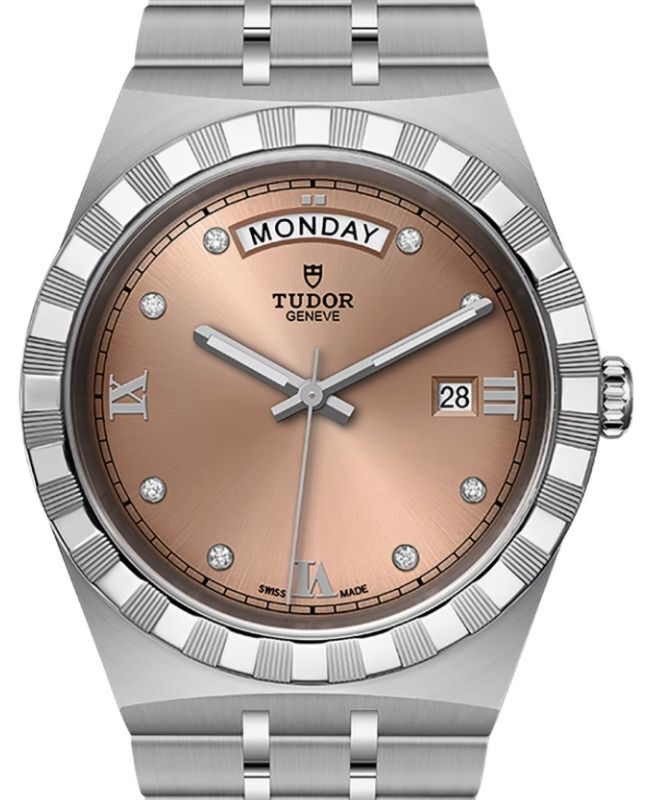 Tudor Royal Steel Diamond -Set Salmon Dial 41mm M28600-0011 - BRAND NEW