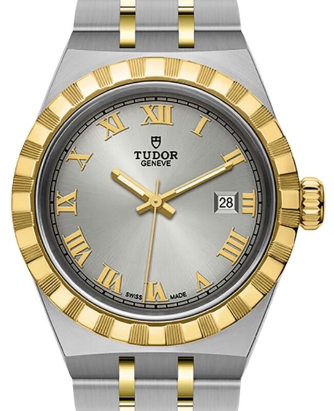 Tudor Royal Steel 28mm Silver Dial Yellow Gold Bracelet M28303-0001 - BRAND NEW